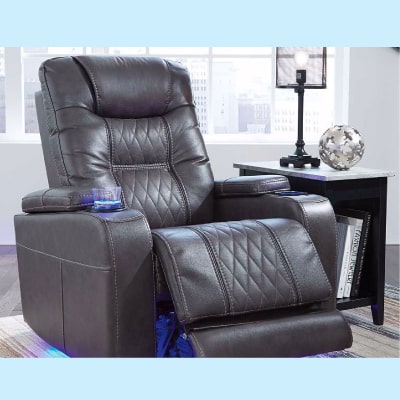 Composer Gray Power Recliner with Adjustable Headrest